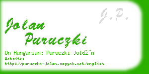 jolan puruczki business card